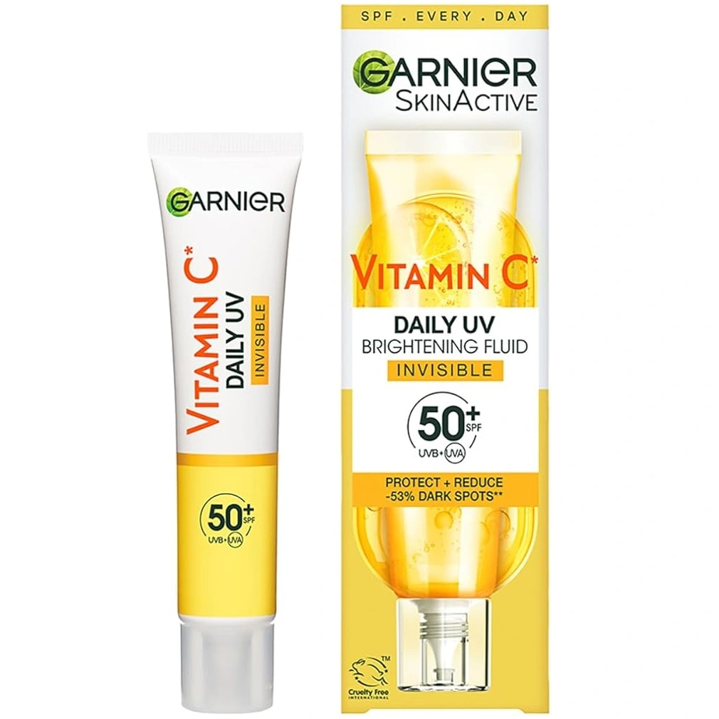 Garnier-Vitamin-C-Daily-UV-Invisible-Brightening-Fluid ضد آفتاب فلوئیدی بی رنگ گارنیه حاوی ویتامین سی - تصویر 1