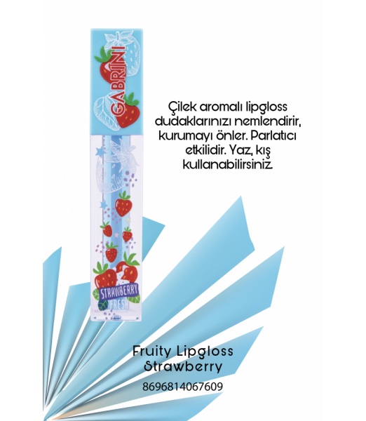 gabrini-fruity-lipgloss-strawberry برق لب میوه ای گابرینی با رایحه توت فرنگی - تصویر 1