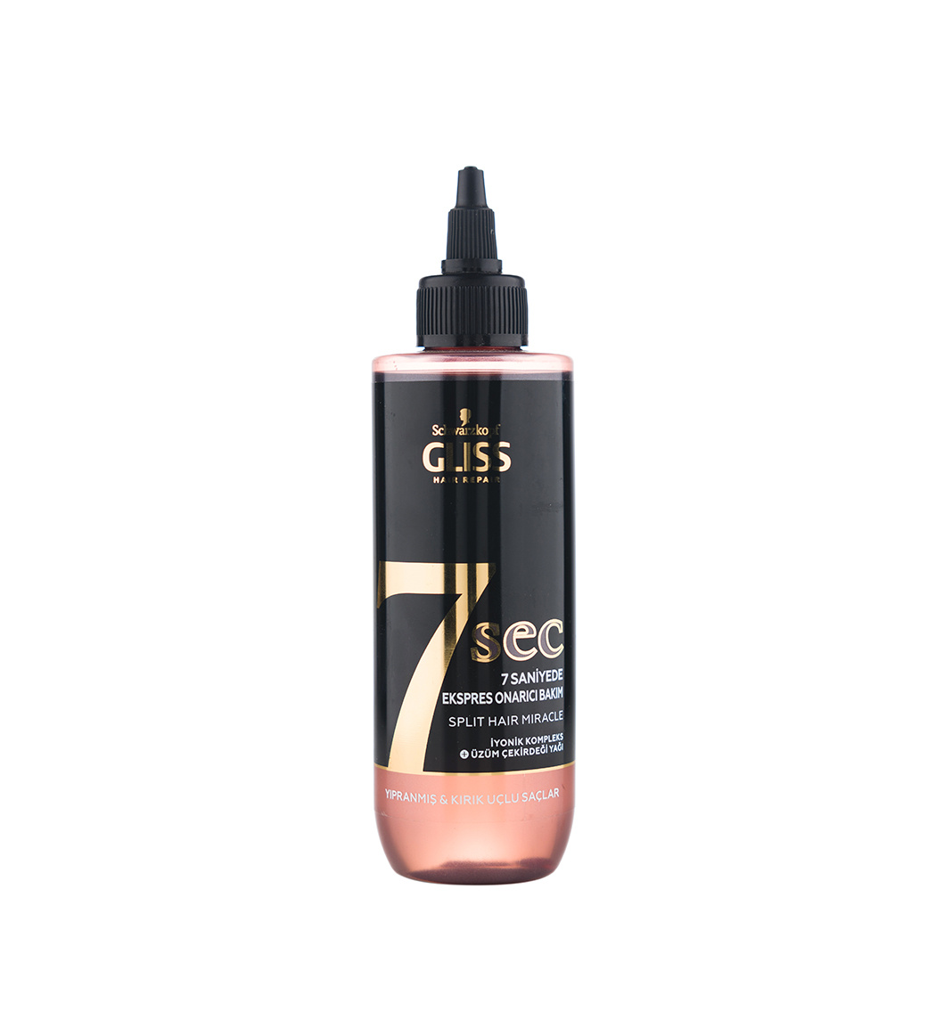 gliss-7sec-split-hair-miracle-200-ml سرم مو 7ثانیه ای نرم و ترمیم کننده مناسب موهای وز شده و شکننده گلیس - تصویر 1
