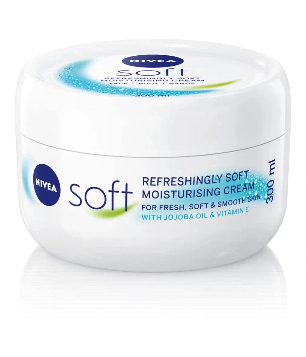 nivea-cream-300ml کرم مرطوب کننده دست و صورت نیوا مدل Soft (300 میل) - تصویر 1