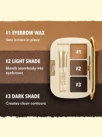 پالت سایه ابرو شیگلم رنگ 101 Dark Brown - تصویر 3