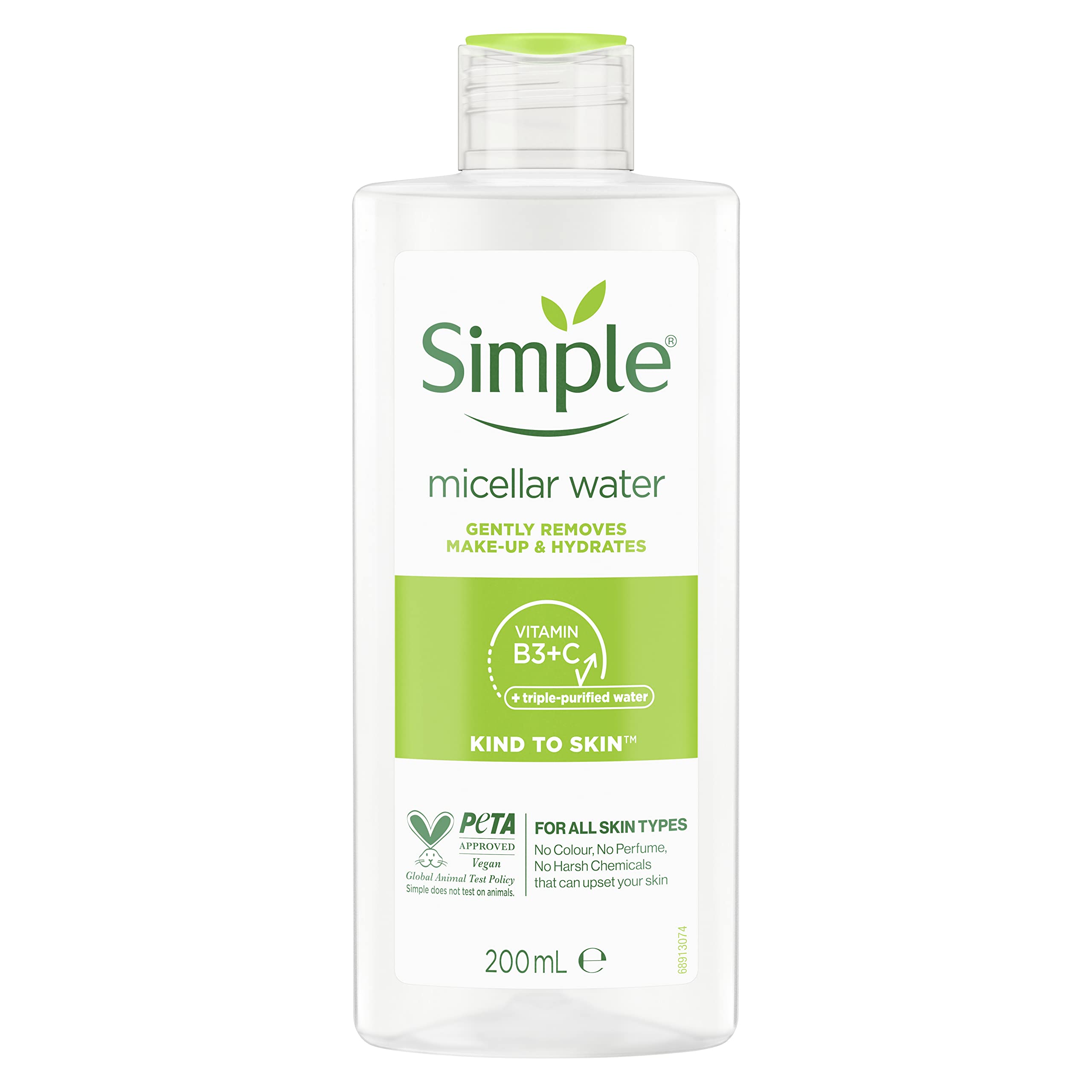 simple-micellar-200ml میسلار واتر پوست حساس سیمپل مدل Kind to Skin - تصویر 1