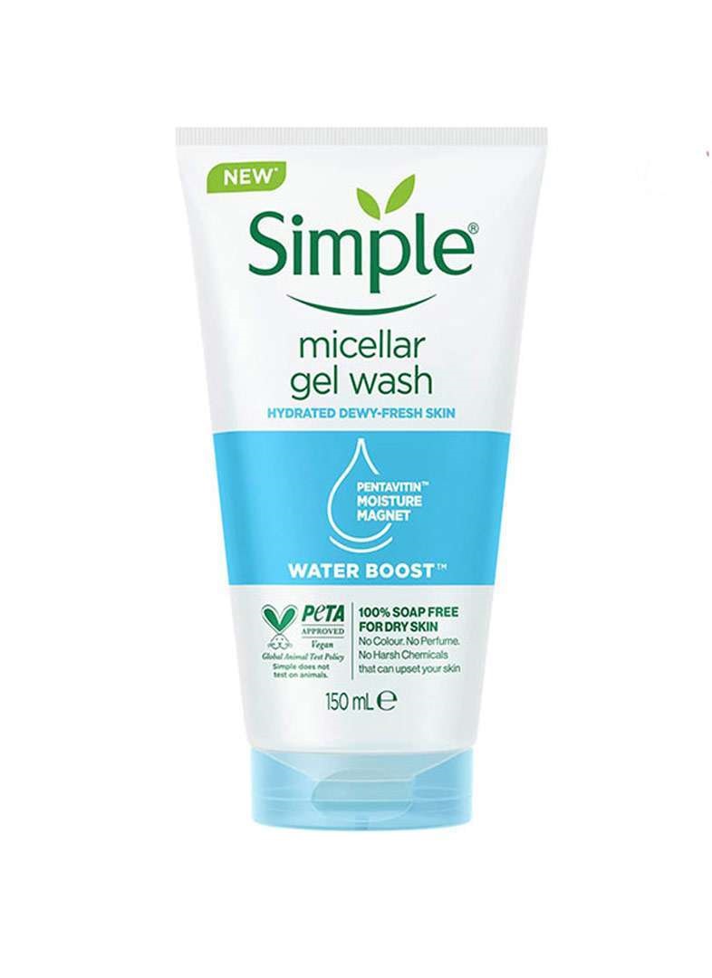 simple-micellar-gel-wash ژل میسلار شوینده صورت سیمپل مدل Water Boost - تصویر 1