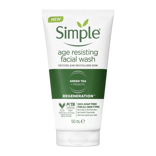 ژل شستشو ضد پیری چای سبز سیمپل مدل Age Resisting