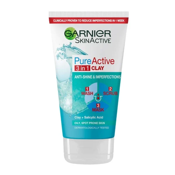 اسکراب پاک کننده پوست گارنیه مدل Pure Active 3in1
